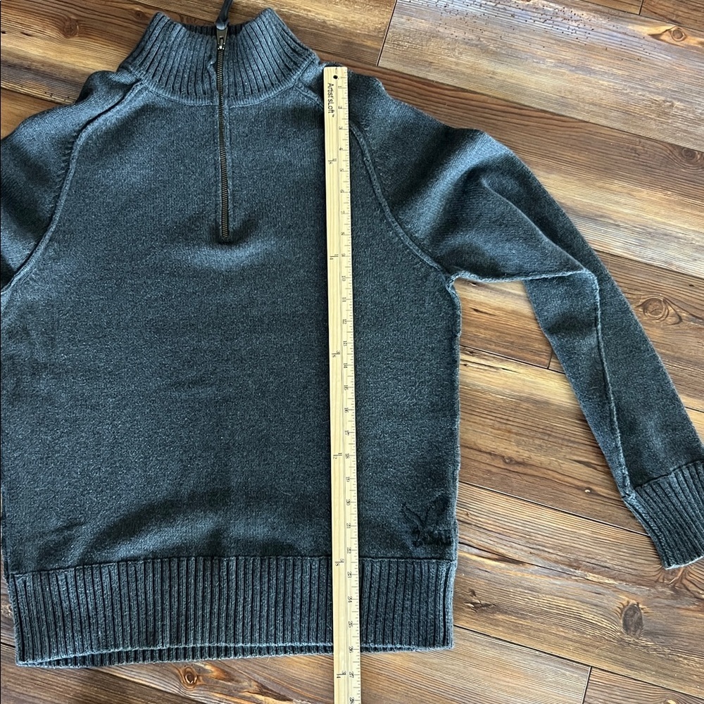 American Eagle Outfitters Dark Gray Quarter Zip Sweater Large - Picture 8 of 8